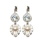 Earrings By Mariana Woman Chic Silk and Crystal Moonlight Swarovski Crystals