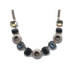 Necklace By Mariana Woman Exquisite Morion and Silver Night Swarovski Crystals - Image 2
