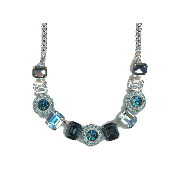 Necklace By Mariana Woman Modern Montana and Teal Swarovski Crystals