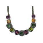 Necklace By Mariana Woman Vibrant Olivine Green and Teal Swarovski Crystals - Image 2