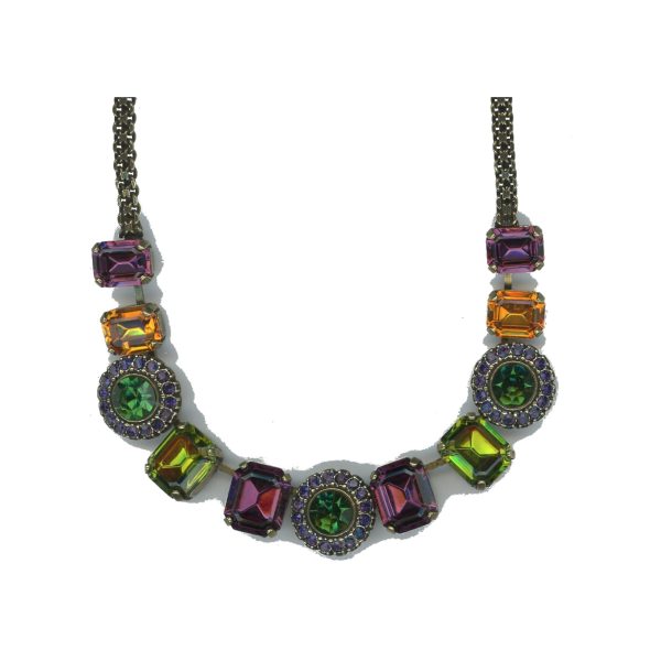 Necklace By Mariana Woman Vibrant Olivine Green and Teal Swarovski Crystals