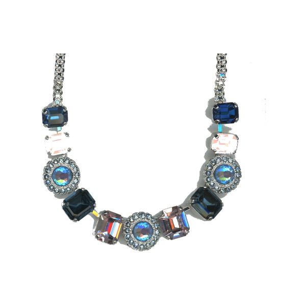 Necklace By Mariana Woman Luxurious Montana Blue and Golden Shadow Swarovski Crystals
