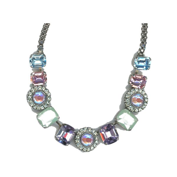 Necklace By Mariana Woman Radiant Cyclamen Opal and Tanzanite Swarovski Crystals