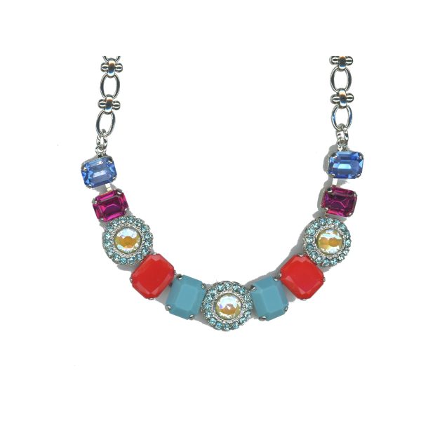 Necklace By Mariana Woman Contemporary Royal Blue and Yellow Swarovski Crystals
