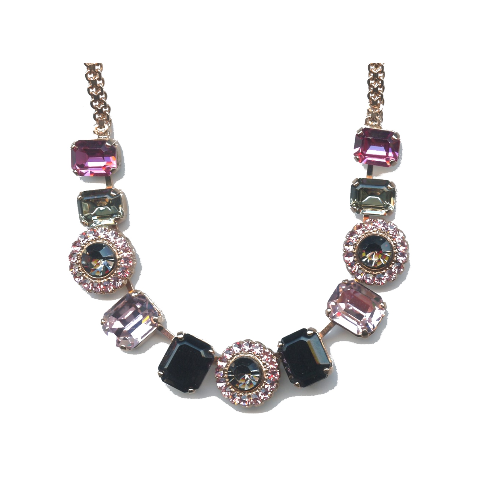 N-3014-3-143-SP Necklace By Mariana Woman Timeless Dk.Olive Swarovski Crystals - Image 1