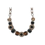 Necklace By Mariana Woman Chic Smoked Topaz and Jet Swarovski Crystals