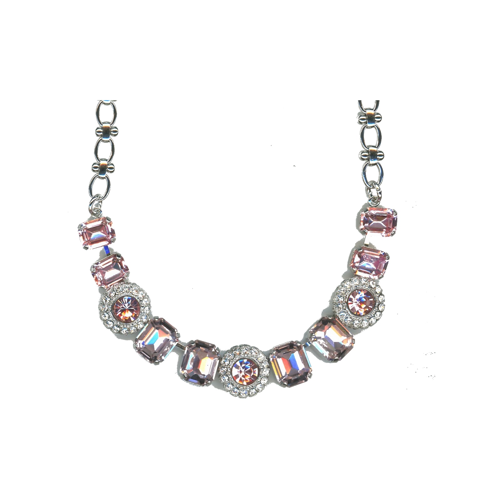 N-3014-3-223001-SP Necklace By Mariana Woman Feminine Lt.Rose and Crystal Clear Swarovski Crystals - Image 1