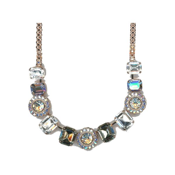 Necklace By Mariana Woman Beautiful Clear and Black Diamond Swarovski Crystals