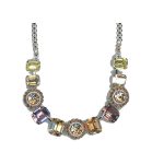 Necklace By Mariana Woman Romantic Topaz and Golden Shadow Swarovski Crystals