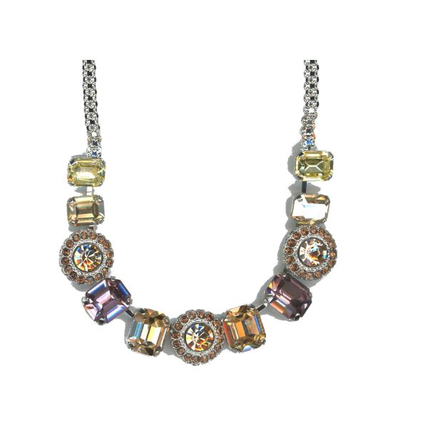 Necklace By Mariana Woman Romantic Smoked Topaz and Crystals: Golden Shadow Swarovski Crystals