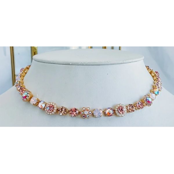 Necklace By Mariana Woman Magical Light Rose Opal and AB Swarovski Crystals