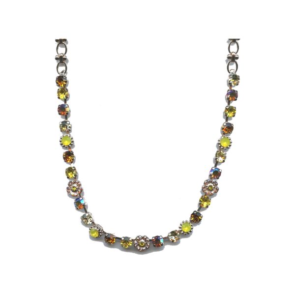 Necklace By Mariana Woman Delicate Jonquil and Light Topaz and Orange Swarovski Crystals