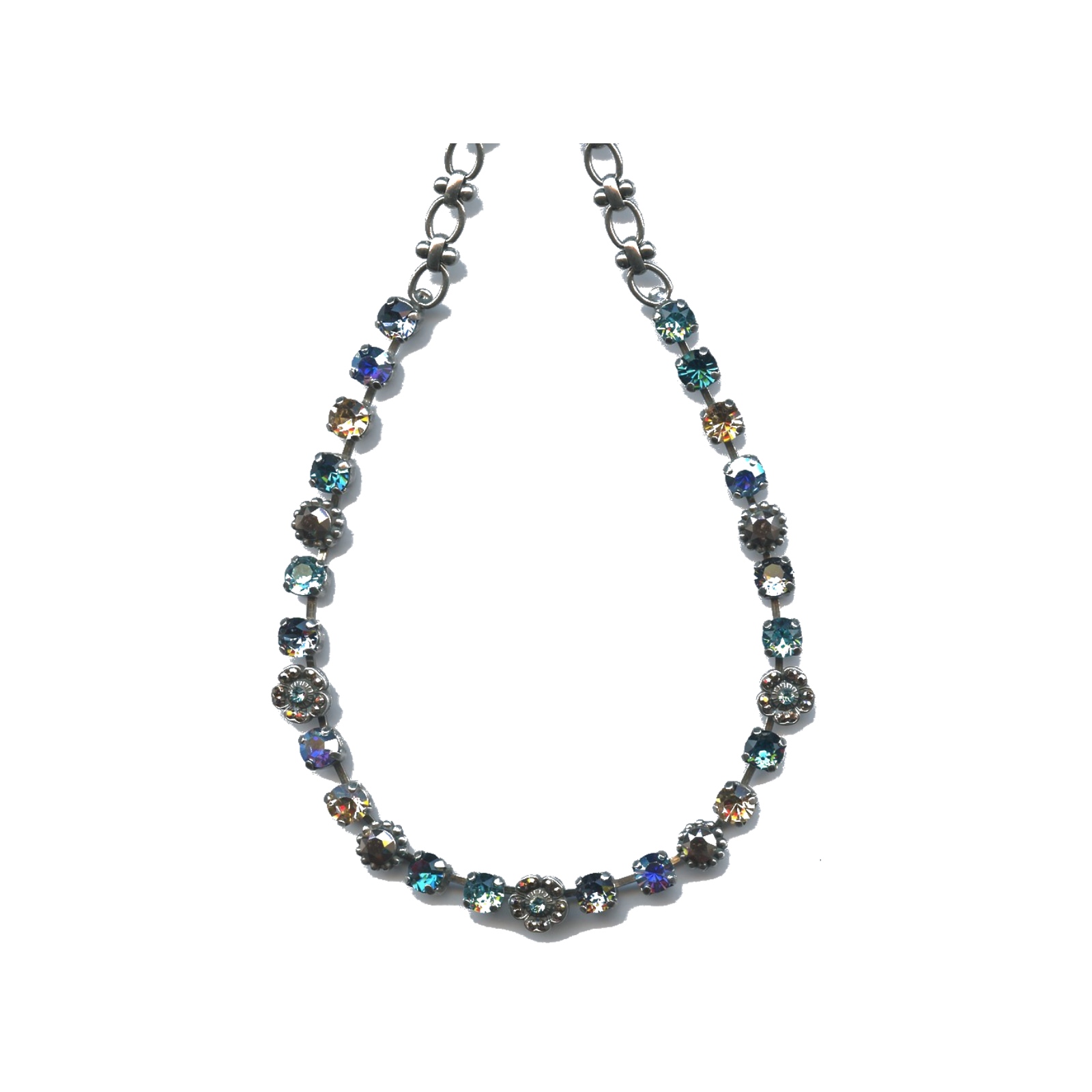 N-3504-2-1008-SP Necklace By Mariana Woman Beautiful Light Turquoise and AB Swarovski Crystals - Image 1