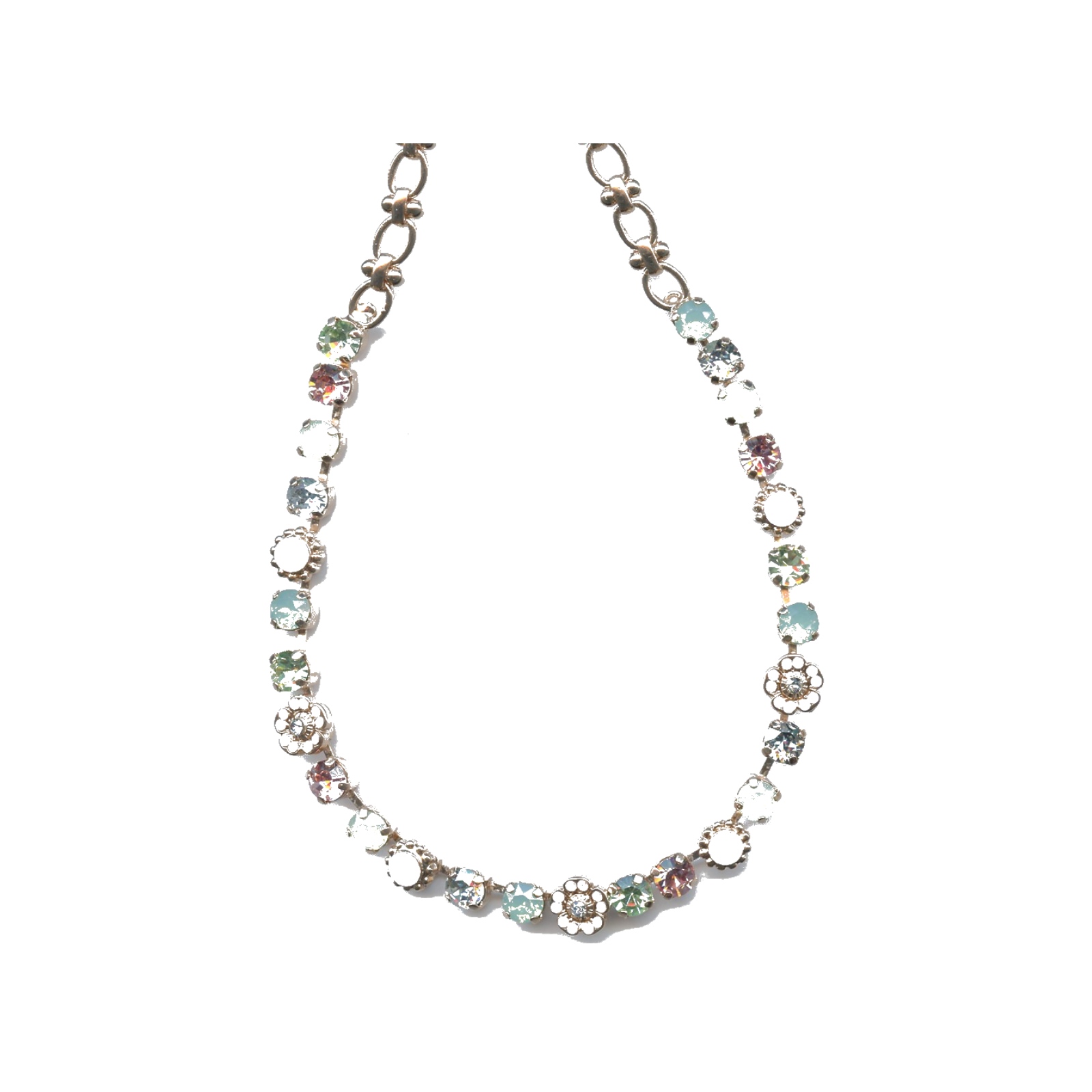 N-3504-2-1028-SP Necklace By Mariana Woman Modern Jade and Light Rose Swarovski Crystals - Image 1