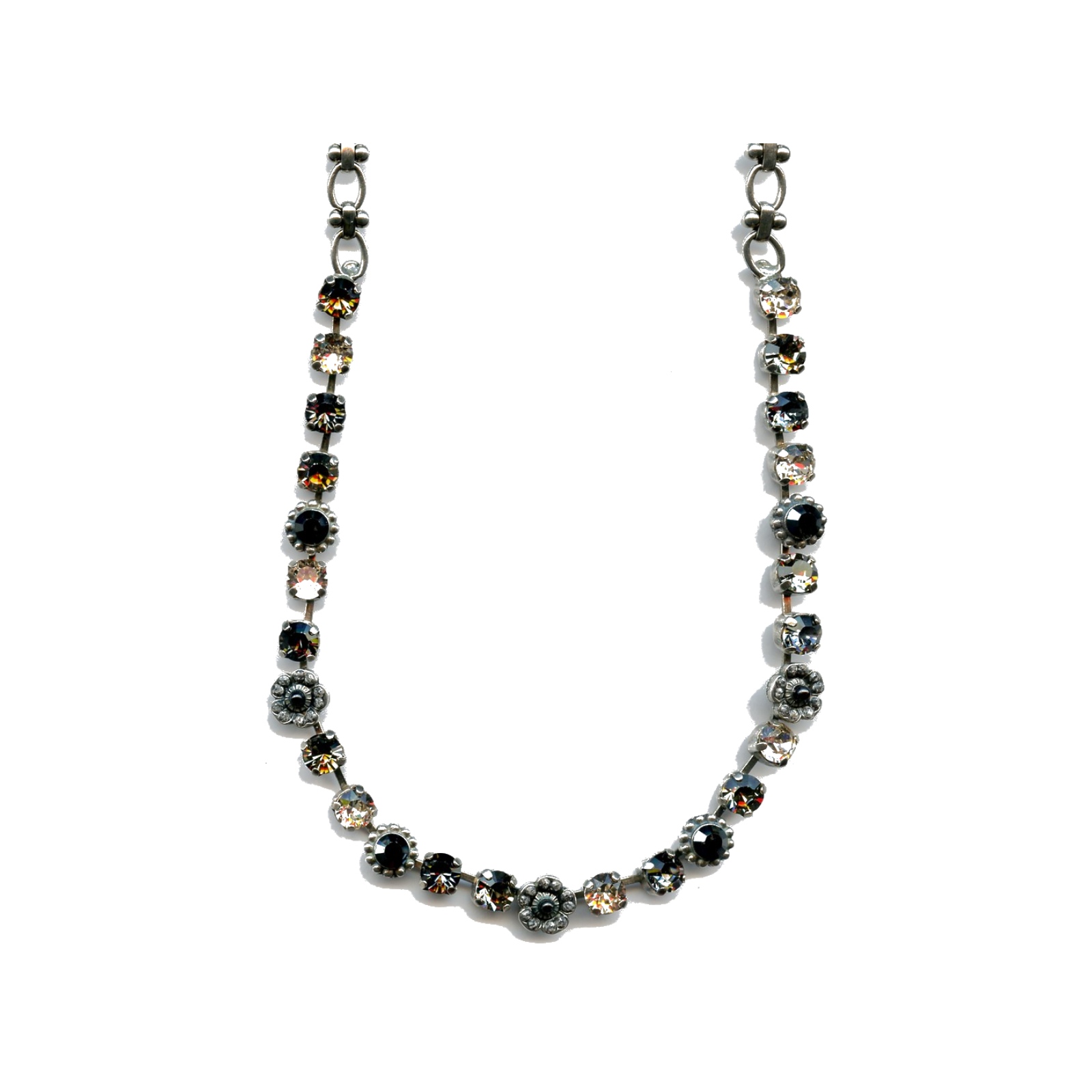 N-3504-2-1035-SP Necklace By Mariana Woman Luminous Crystal Luminous Green and Black Diamond Swarovski Crystals - Image 1