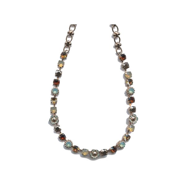 Necklace By Mariana Woman Stunning Pacific Opal and Chocolate Brown Swarovski Crystals