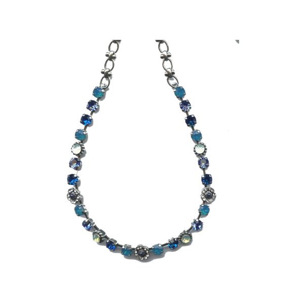 Necklace By Mariana Woman Eye-Catching Caribbean Blue Opal and Royal Blue Swarovski Crystals