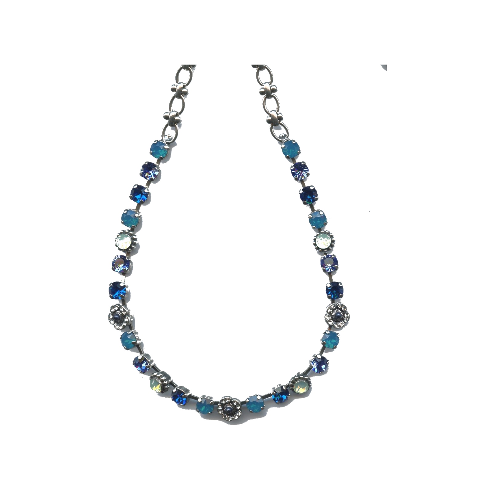 N-3504-2-1041-SP Necklace By Mariana Woman Eye-Catching Caribbean Blue Opal and Royal Blue Swarovski Crystals - Image 1