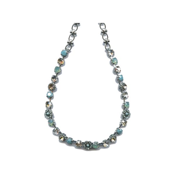 Necklace By Mariana Woman Beautiful Chrysolite Opal and Light Peach Swarovski Crystals