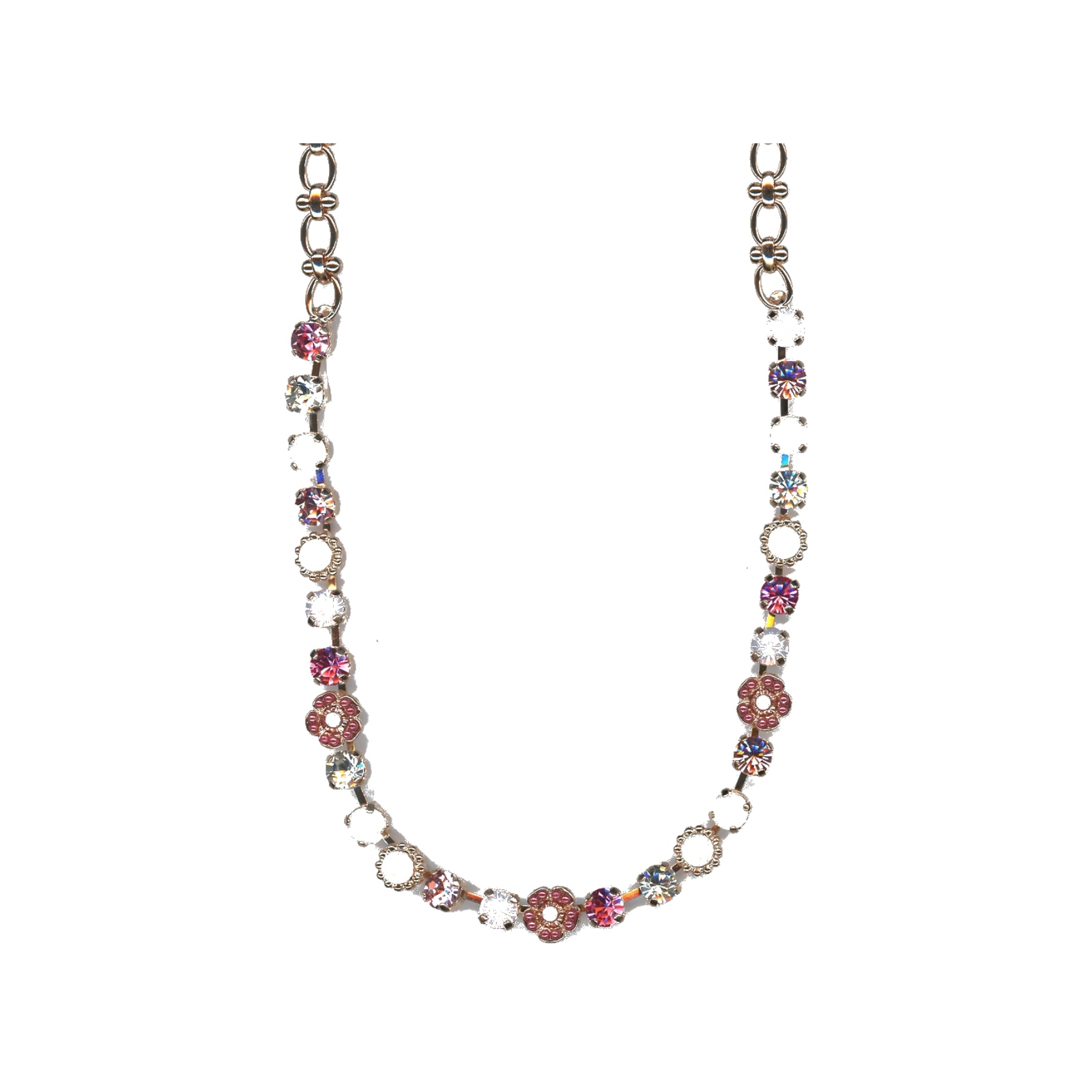 N-3504-2-1046-SP Necklace By Mariana Woman Lovely Pink and Pink Opal Swarovski Crystals - Image 1
