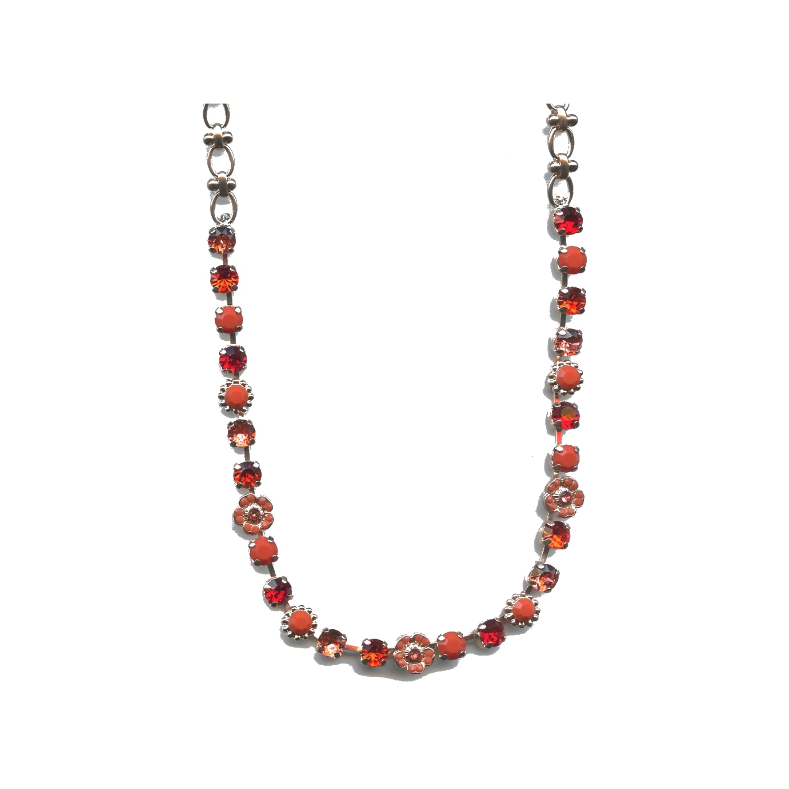 N-3504-2-1047-SP Necklace By Mariana Woman Timeless Hyacinth and Orange Swarovski Crystals - Image 1