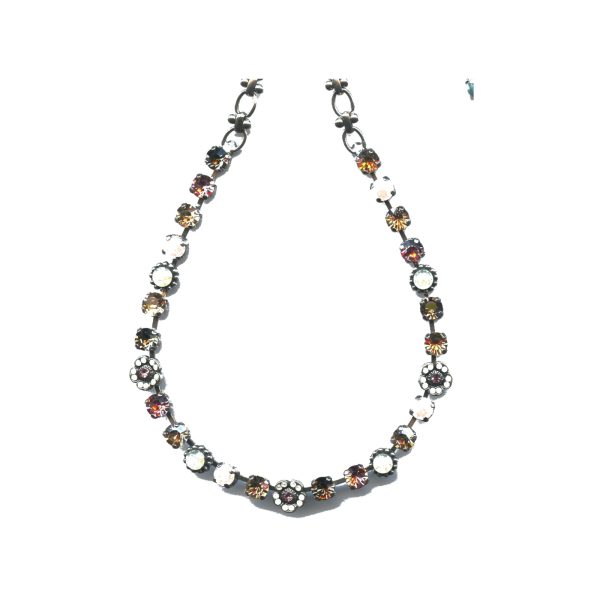 Necklace By Mariana Woman Luxurious Topaz and Pale Green and Pink Swarovski Crystals
