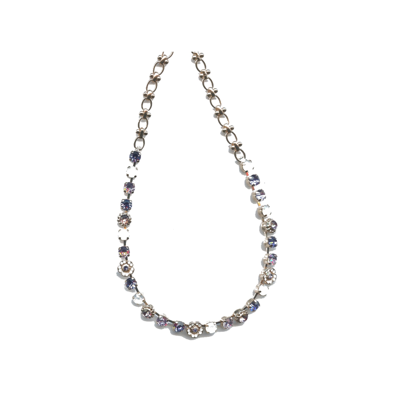 N-3504-2-1062-SP Necklace By Mariana Woman Modern Shades of Purple and Shell Swarovski Crystals - Image 1