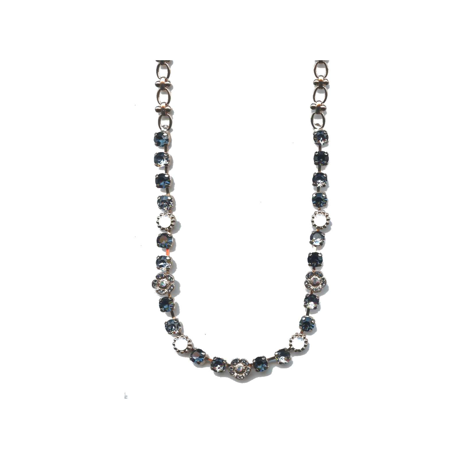 N-3504-2-1069-SP Necklace By Mariana Woman Captivating White Opal and Montana Blue Swarovski Crystals - Image 1