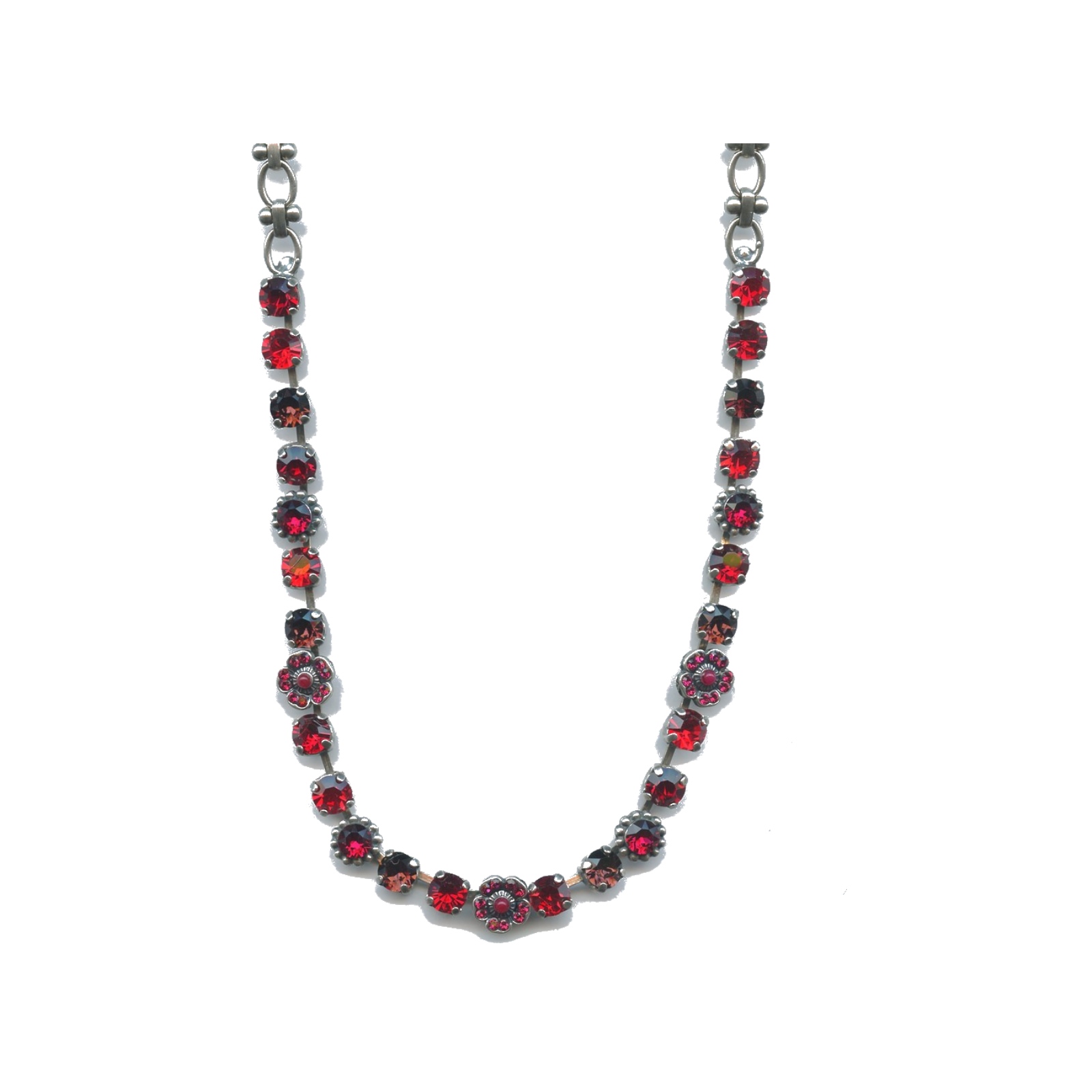 N-3504-2-1070-SP Necklace By Mariana Woman Radiant Siam and Ruby and Burgundy Swarovski Crystals - Image 1