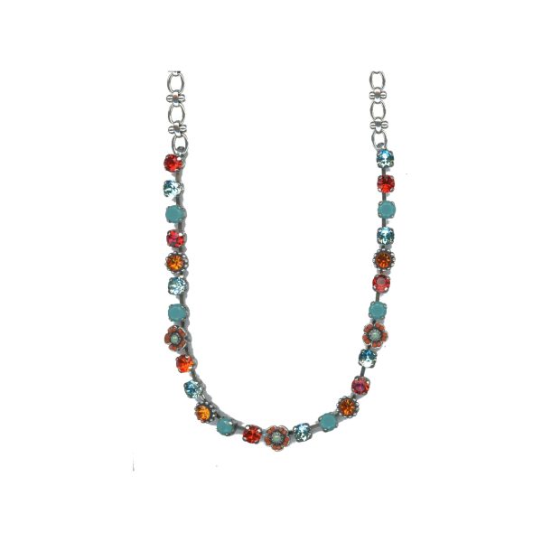 Necklace By Mariana Woman Refined Light Turquoise and Orange Hyacinth Swarovski Crystals