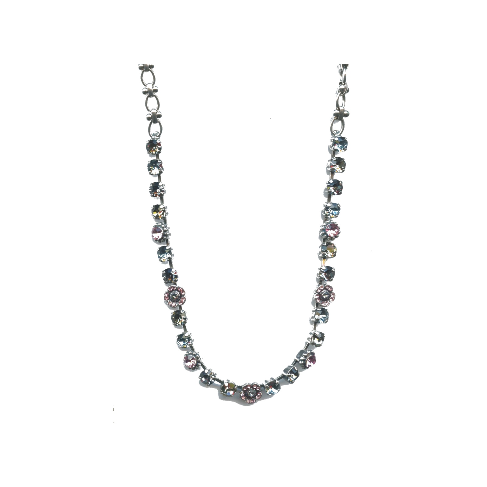 N-3504-2-1083-SP Necklace By Mariana Woman Charming Snowflake Mineral and Light Rose Swarovski Crystals - Image 1