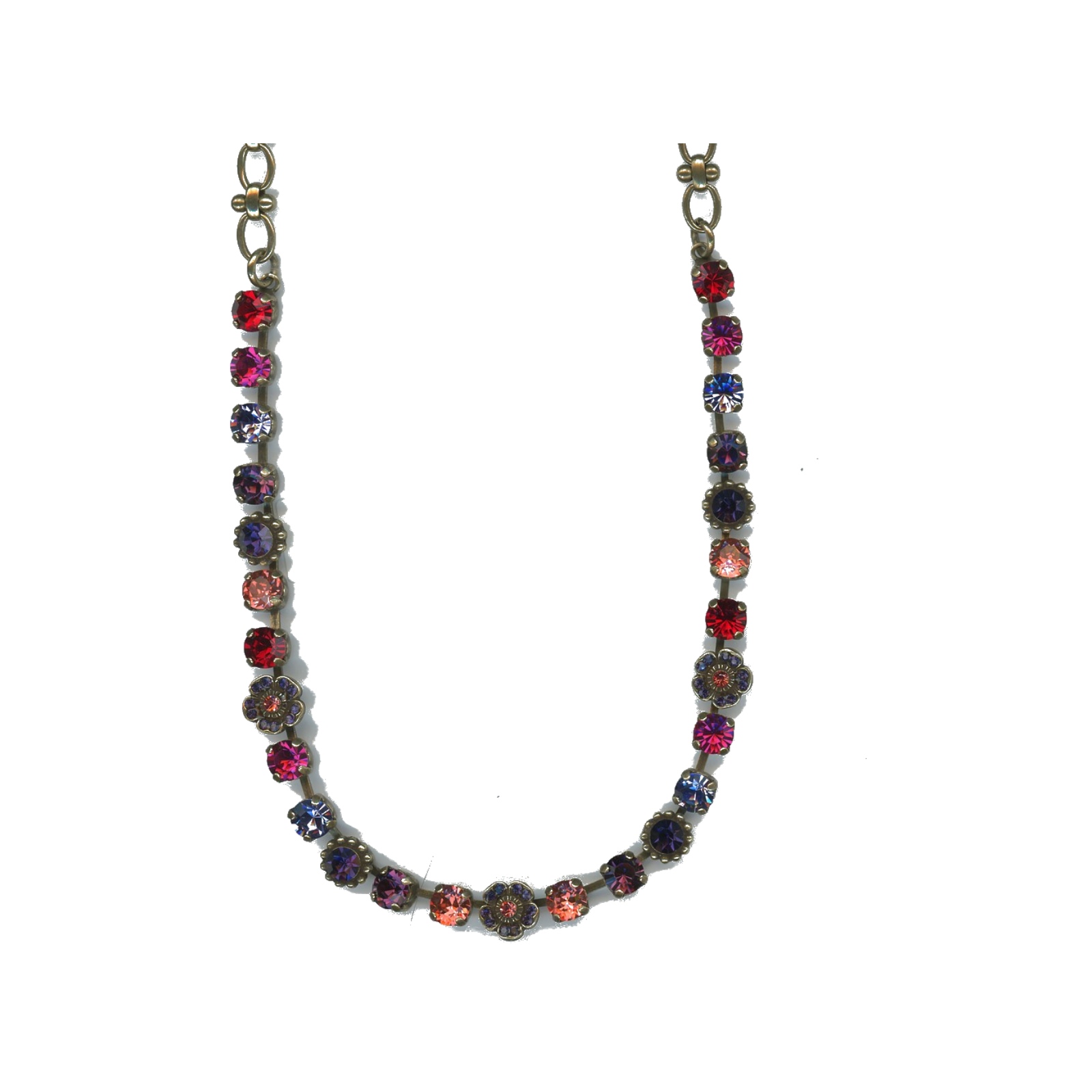 N-3504-2-1091-SP Necklace By Mariana Woman Eye-Catching Cyclamen Opal and Ruby Swarovski Crystals - Image 1