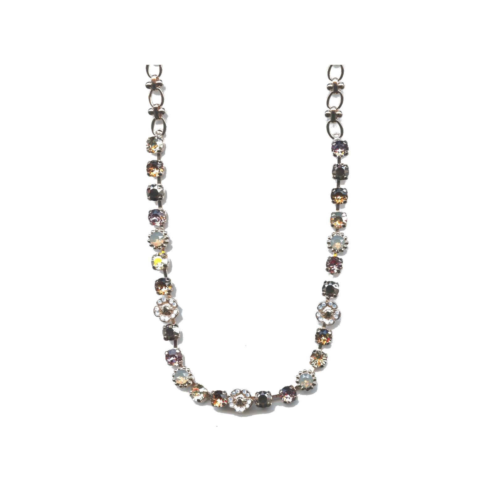 N-3504-2-1092-SP Necklace By Mariana Woman Beautiful Blues and Sand Iridescent Swarovski Crystals - Image 1