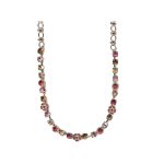 Necklace By Mariana Woman Feminine Light Smoked Topaz and Crystal Golden Shadow Swarovski Crystals
