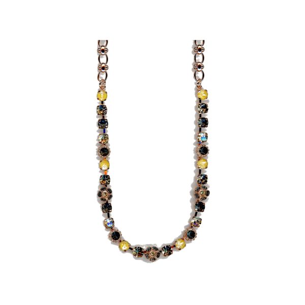 Necklace By Mariana Woman Stunning Black Diamond and Golden Shadow Swarovski Crystals