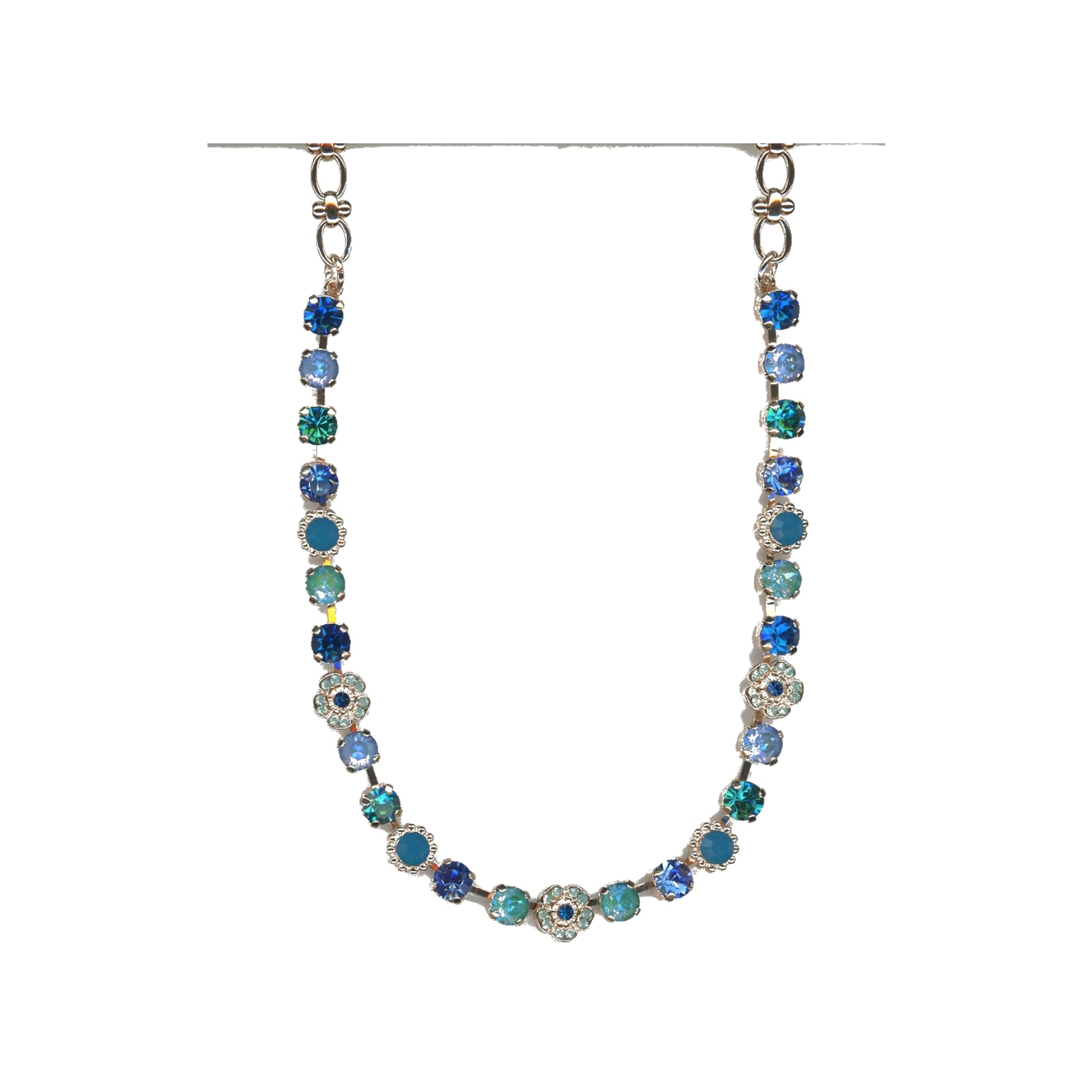 N-3504-2-1128-SP Necklace By Mariana Woman Timeless Caribbean Blue Opal and Sapphire Swarovski Crystals - Image 1