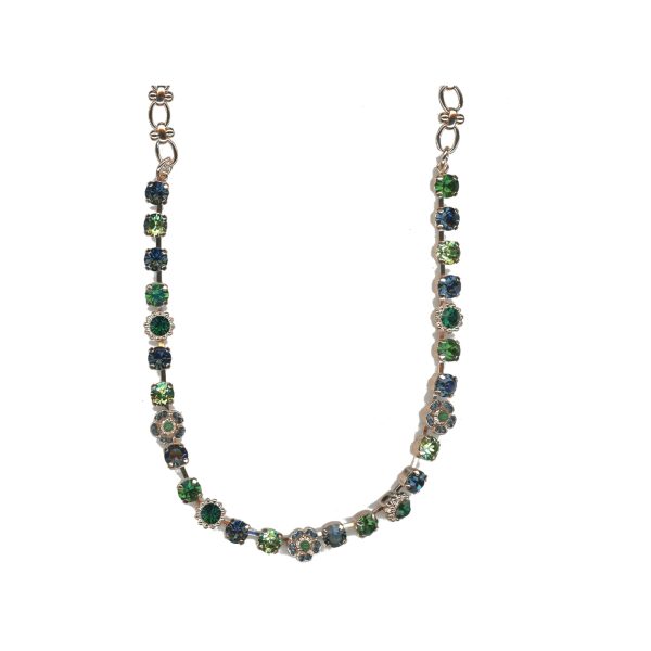 Necklace By Mariana Woman Glamorous Montana Blue and Emerald and Olivine Swarovski Crystals