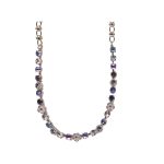 Necklace By Mariana Woman Captivating Amethyst and Tanzanite and Cyclamen Opal Swarovski Crystals