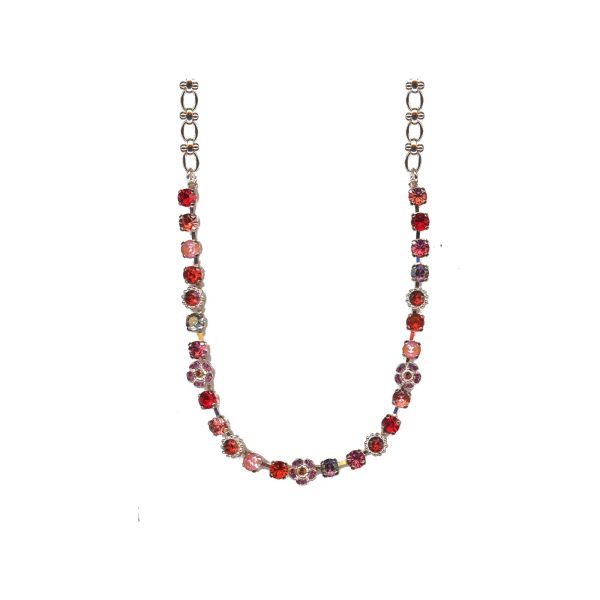 Necklace By Mariana Woman Delicate Fuchsia and Siam Swarovski Crystals