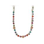 Necklace By Mariana Woman Modern Peridot Green and Hyacinth Swarovski Crystals - Image 2