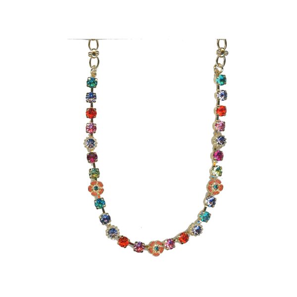 Necklace By Mariana Woman Modern Peridot Green and Hyacinth Swarovski Crystals