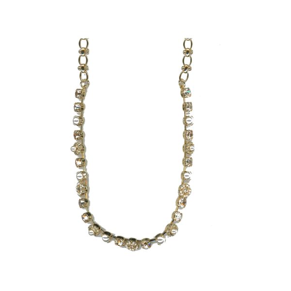 Necklace By Mariana Woman Refined Golden Shadow and Light Peach Swarovski Crystals