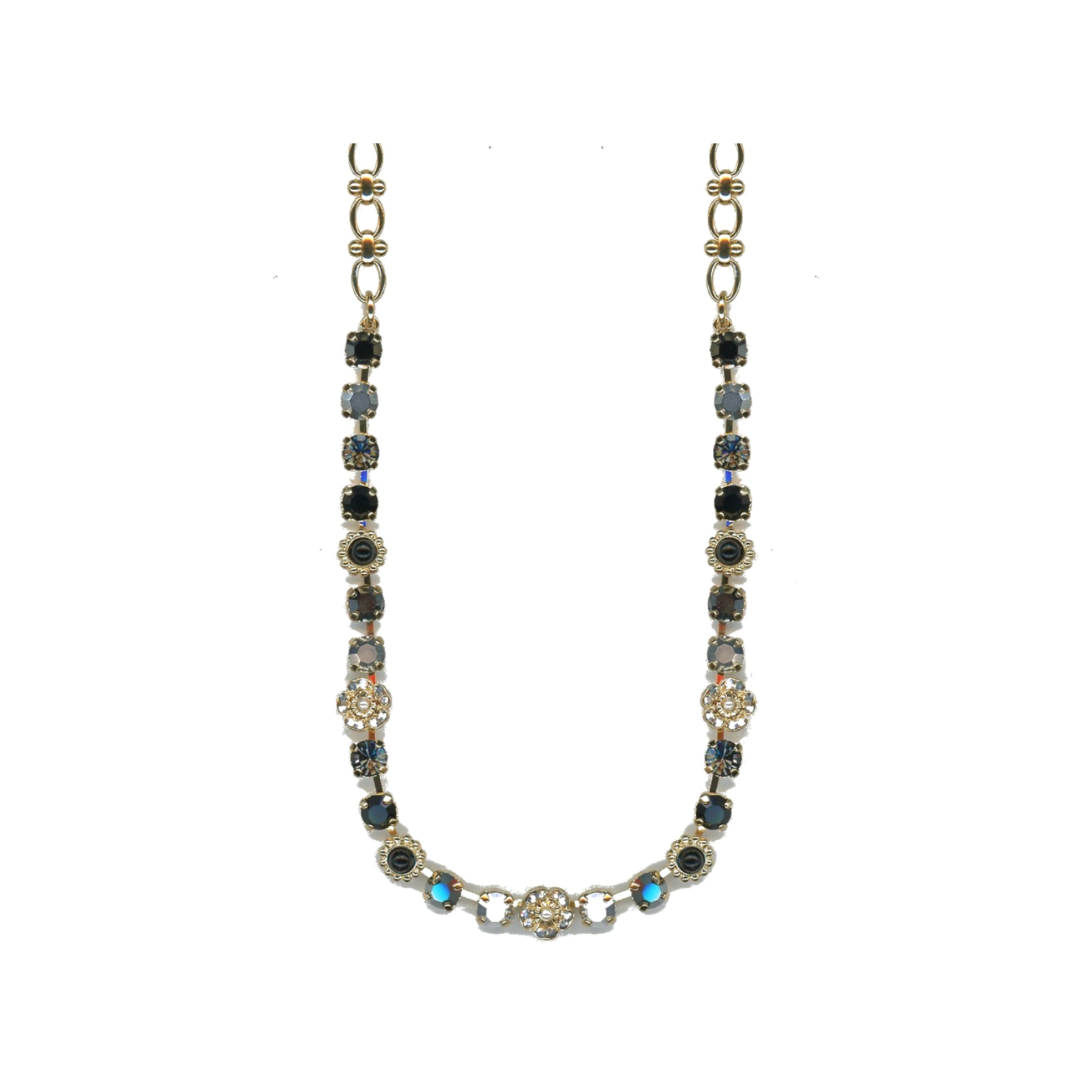 N-3504-2-1149-SP Necklace By Mariana Woman Glamorous Hematite and Jet Swarovski Crystals - Image 1