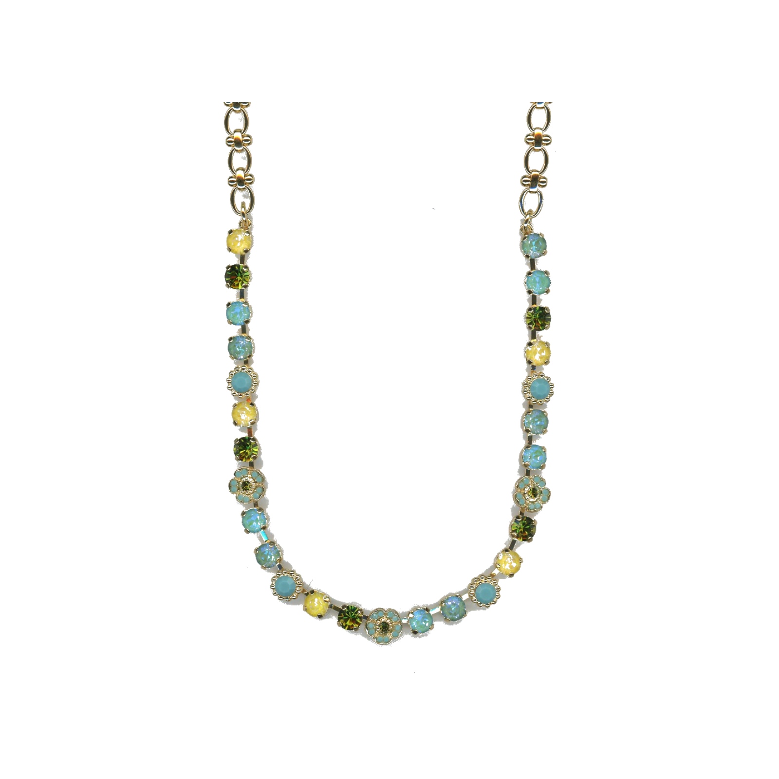 N-3504-2-1151-SP Necklace By Mariana Woman Radiant Blue Opal and Ocean Delite Swarovski Crystals - Image 1