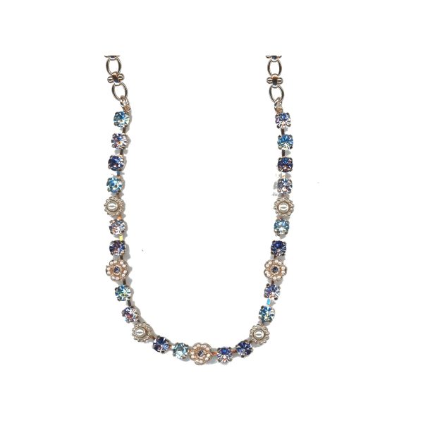 Necklace By Mariana Woman Fashionable Pearl and Aquamarine Swarovski Crystals