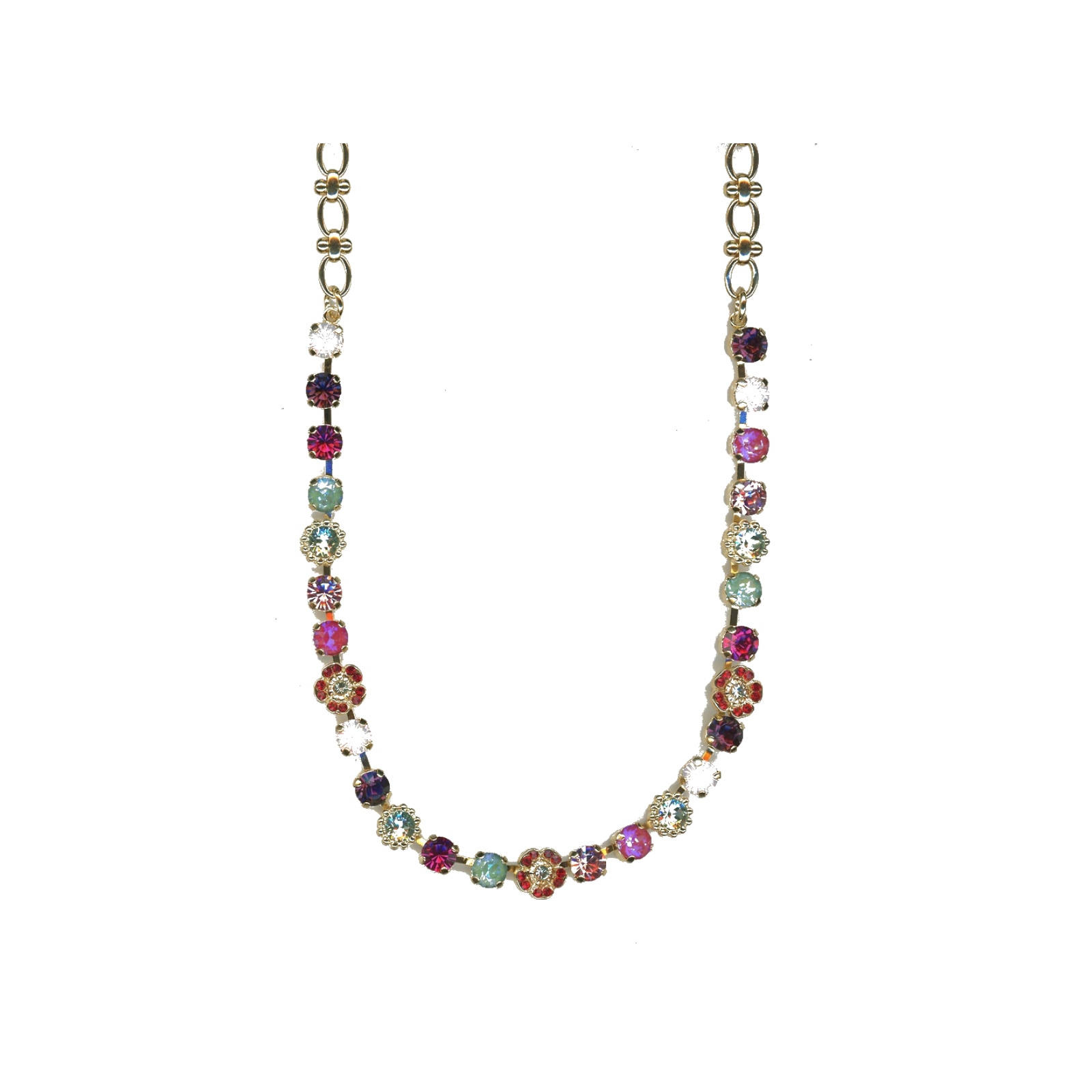 N-3504-2-1156-SP Necklace By Mariana Woman Contemporary Amethyst and Rose Swarovski Crystals - Image 1
