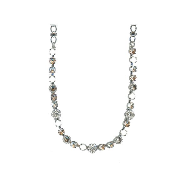 Necklace By Mariana Woman Dazzling White Opal and Golden Shadow Swarovski Crystals