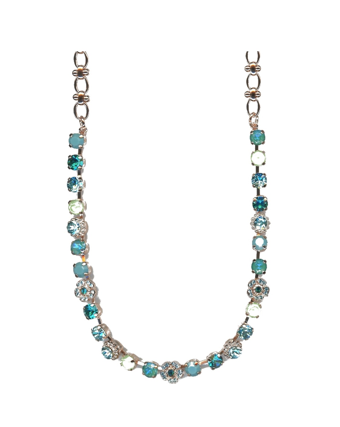 N-3504-2-1162-SP Necklace By Mariana Woman Timeless Turquoise and Laguna Delite Swarovski Crystals - Image 1