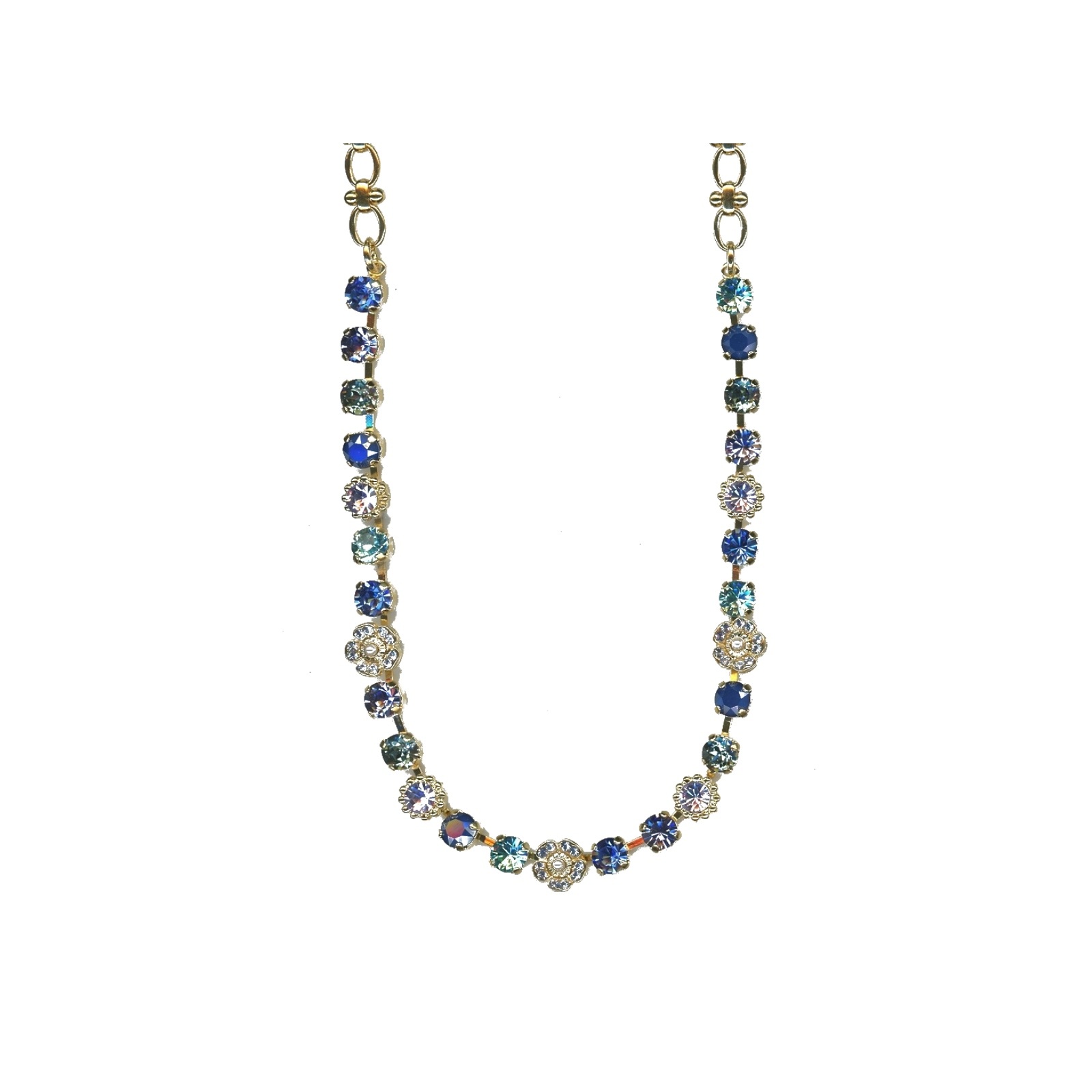 N-3504-2-1163-SP Necklace By Mariana Woman Playful Pacific Opal and Tanzanite Swarovski Crystals - Image 1