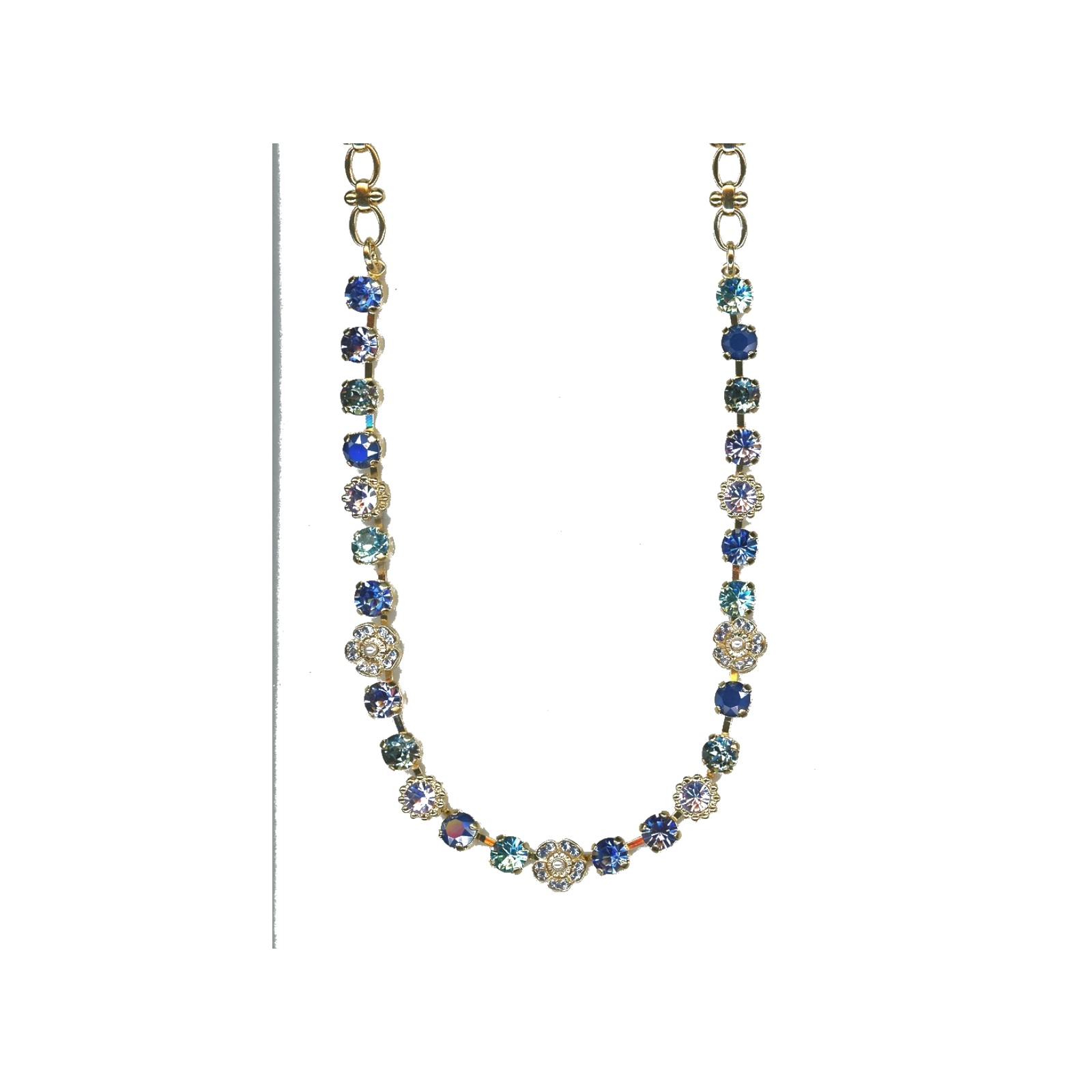 N-3504-2-1163-SP Necklace By Mariana Woman Sparkling and Pacific Opal and Tanzanite Swarovski Crystals - Image 1
